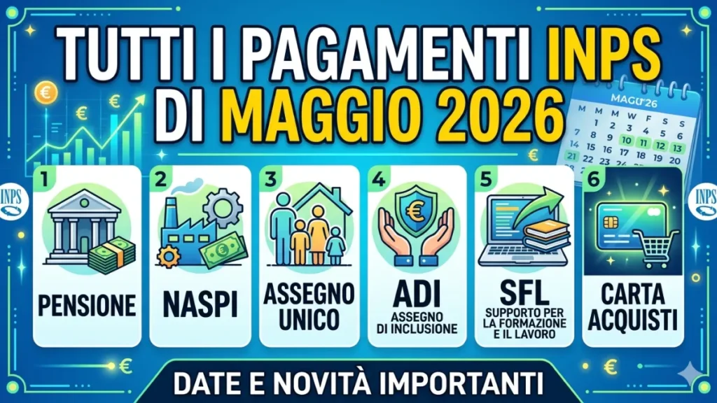 Tutti i Pagamenti Inps di Maggio 2026