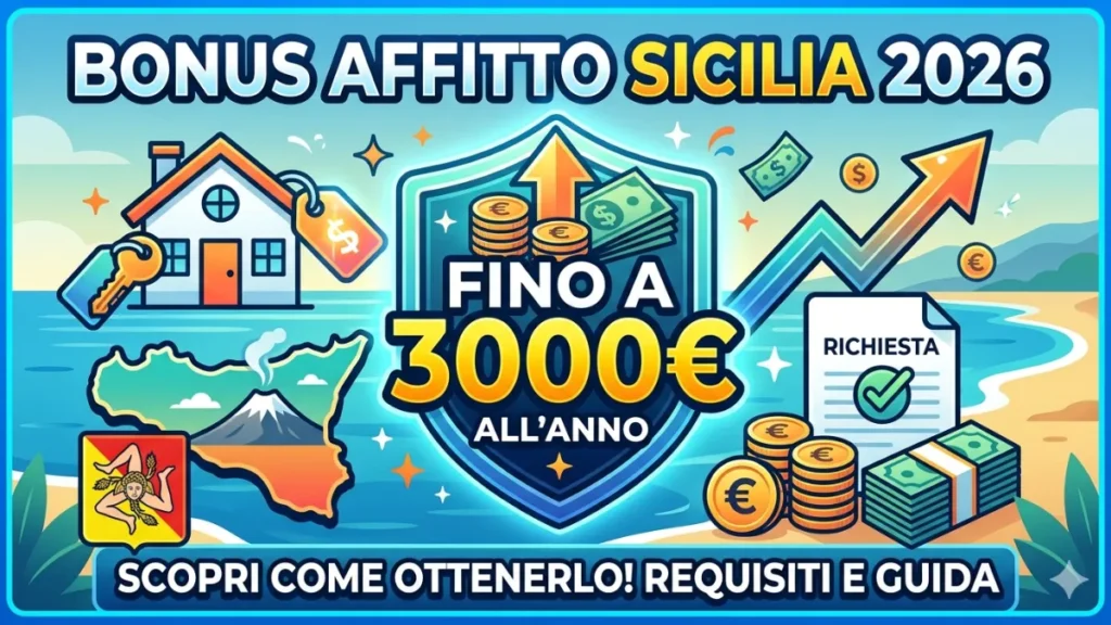 Bonus Affitto Regione Sicilia 2026 fino a 3000 euro all’anno