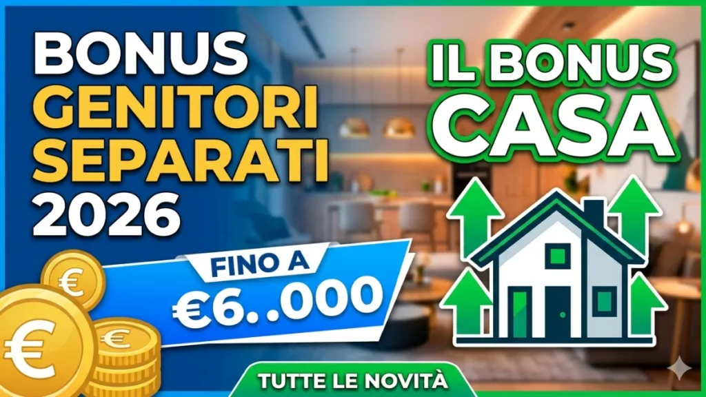 Bonus Genitori Separati 2026 fino a 6.000 euro: il Bonus Casa