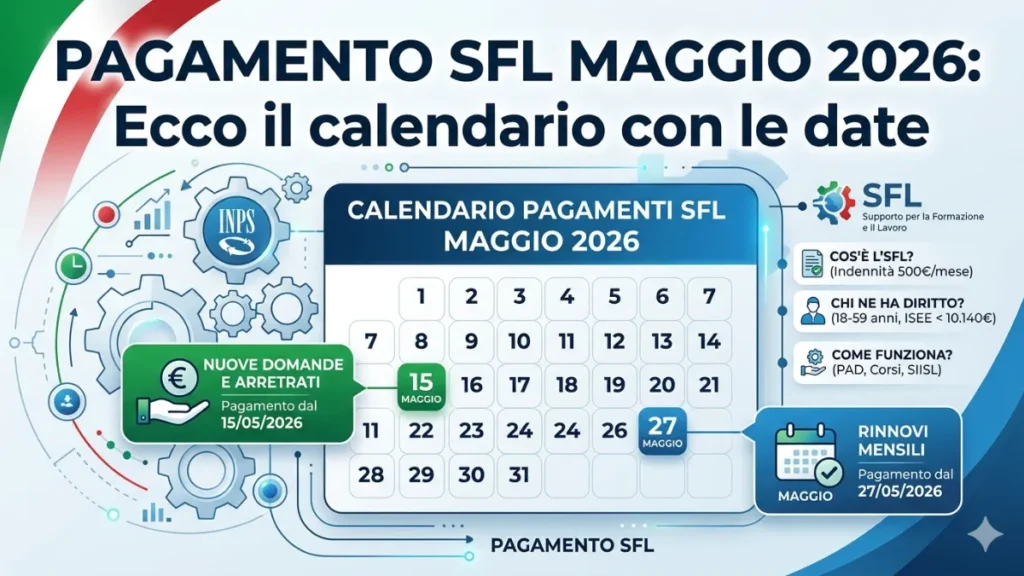 Pagamento SFL Maggio 2026: Ecco il calendario con le date