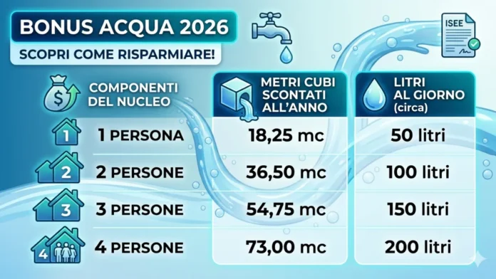 Bonus Acqua 2026: importo, requisiti e come richiederlo (aggiornamento ISEE)
